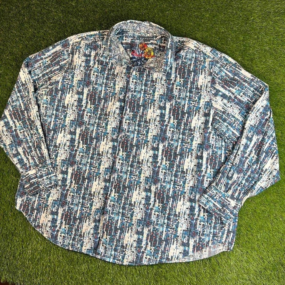 Robert Graham Abstract Print Button Up Shirt 2XL Multicolor Art Gallery